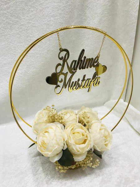 Çiçekli Masa İsimlik küçük resim 3